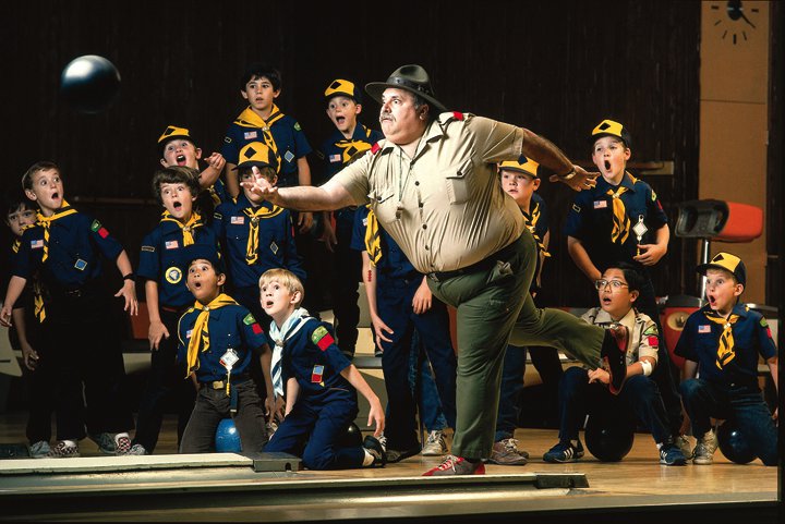 image of a scoutmaster bowling