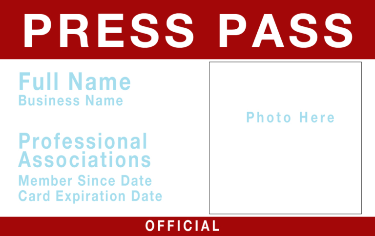 Press Pass Template - The Slanted Lens