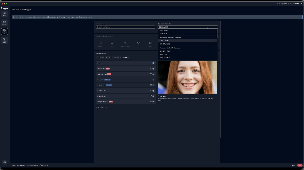 User interface of a photo editing app showing various crop and enhancement options.